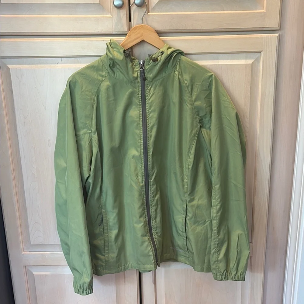 Eddie Bauer Sport Green Windbreaker Jacket Long Sleeve Activewear Women’s XL